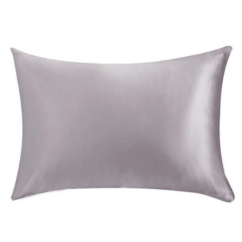 100%  moerbei zijden kussenslopen bovenste kussensloop 1 pc kussenslopen zijden kussenslopen 51cm x 76cm 13 kleuren om uit te kiezen 8: Zilvergrijs