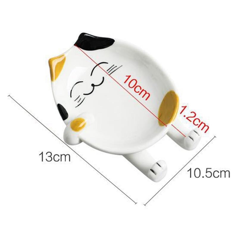Cartoon Spoon Rest Cat Ceramic Spoon Holder Utensil Spatula Holder Heat Resistant Kitchen Storage Shelves Cooking Tools