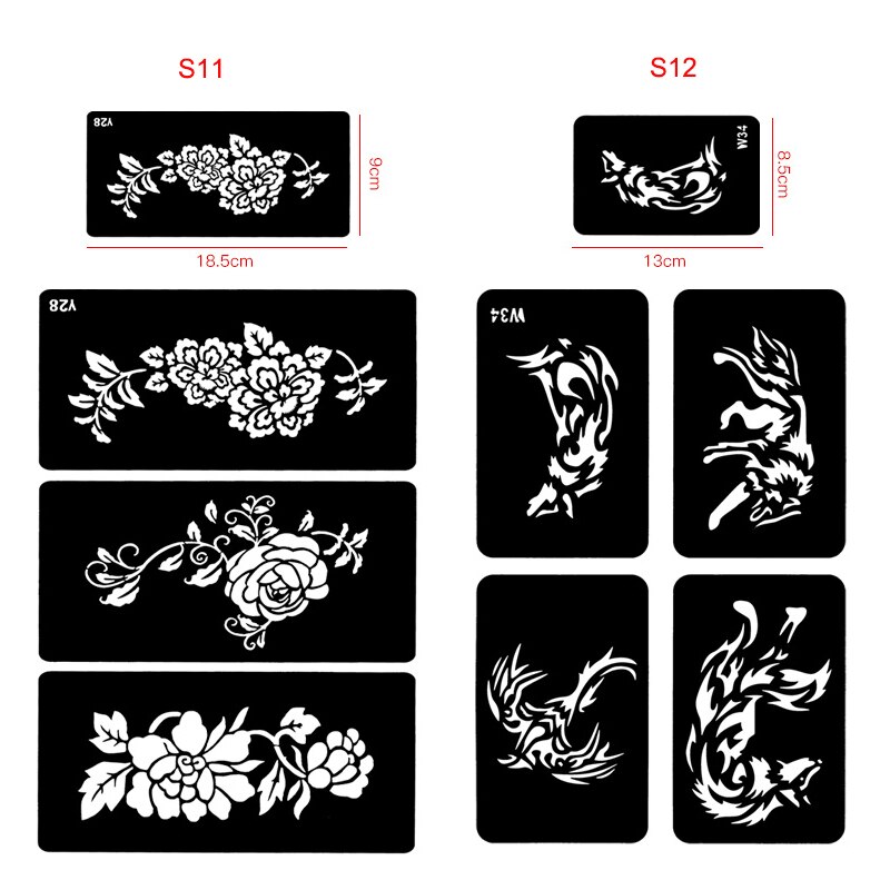 600pcs Airbrush Glitter Tattoo Stencil Album Woman Kid Drawing Template,Small Cute Flower Butterfly Cartoon Henna Tattoo Stencil