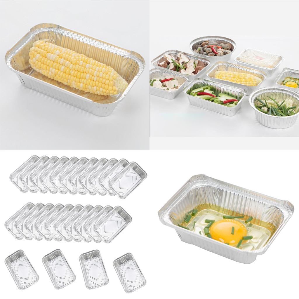 25 stk engangs staniol bradepande bbq aluminiumsfolie fedt dryp pander grill grill bakke udendørs bagning køkkenudstyr