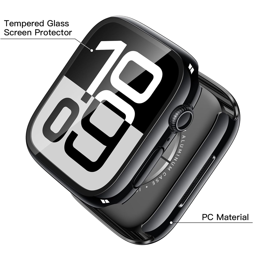 Screen Protector Voor Apple Horloge Case Serie 10 9 SE 8 7 6 5 4 46mm 42mm 45mm 44mm 40 41mm PC Bumper + Gehard Glas iWatch Cover