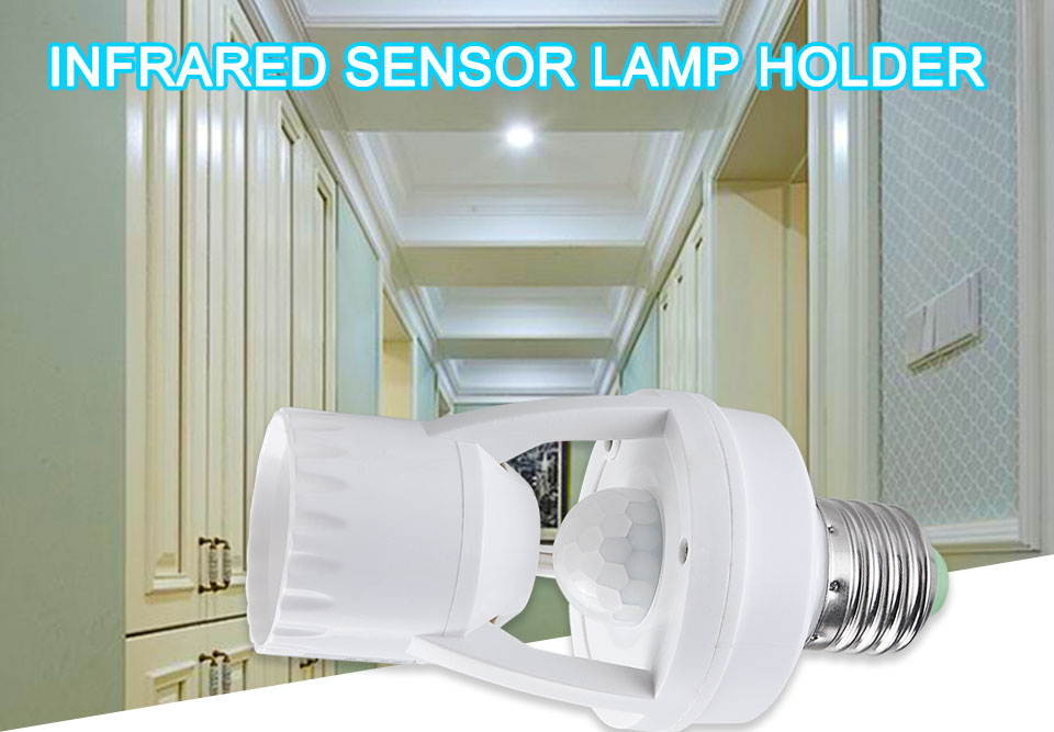 Led E27 Met Pir Motion Sensor Lamp Houder Converter 100-240V Automatische Smart Bewegingsmelder Schakelaar Licht lamp Adapter