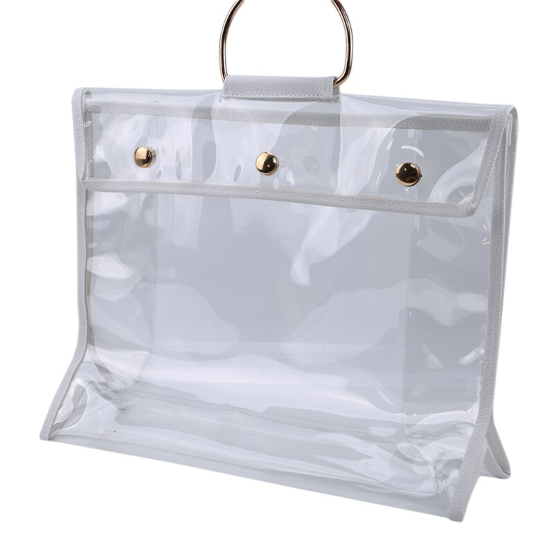 Draagbare Handtas Purse Opslag Organizer Transparante Anti-stof Cover Tas met Handvat Zakken Beschermhoes Levert