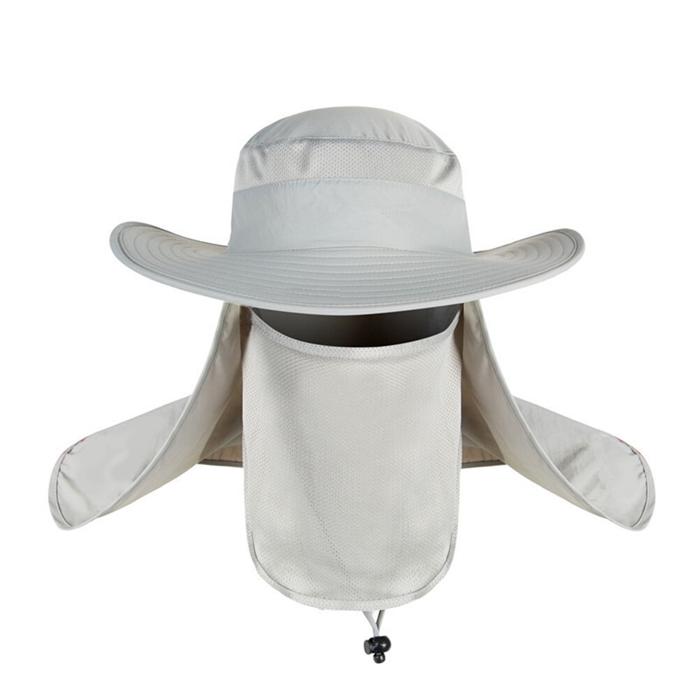 Outdoor Travel Fishing Fisherman Neck Face UV Sun Protection Flap Cap Hat Fisherman Hat Adjustable and Removable Fishing Caps: Light Gray