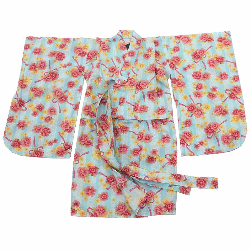 Barn japansk kimono klänning barn flickor badrock krantryck badrock samuraj sakura yukata scen kostymer