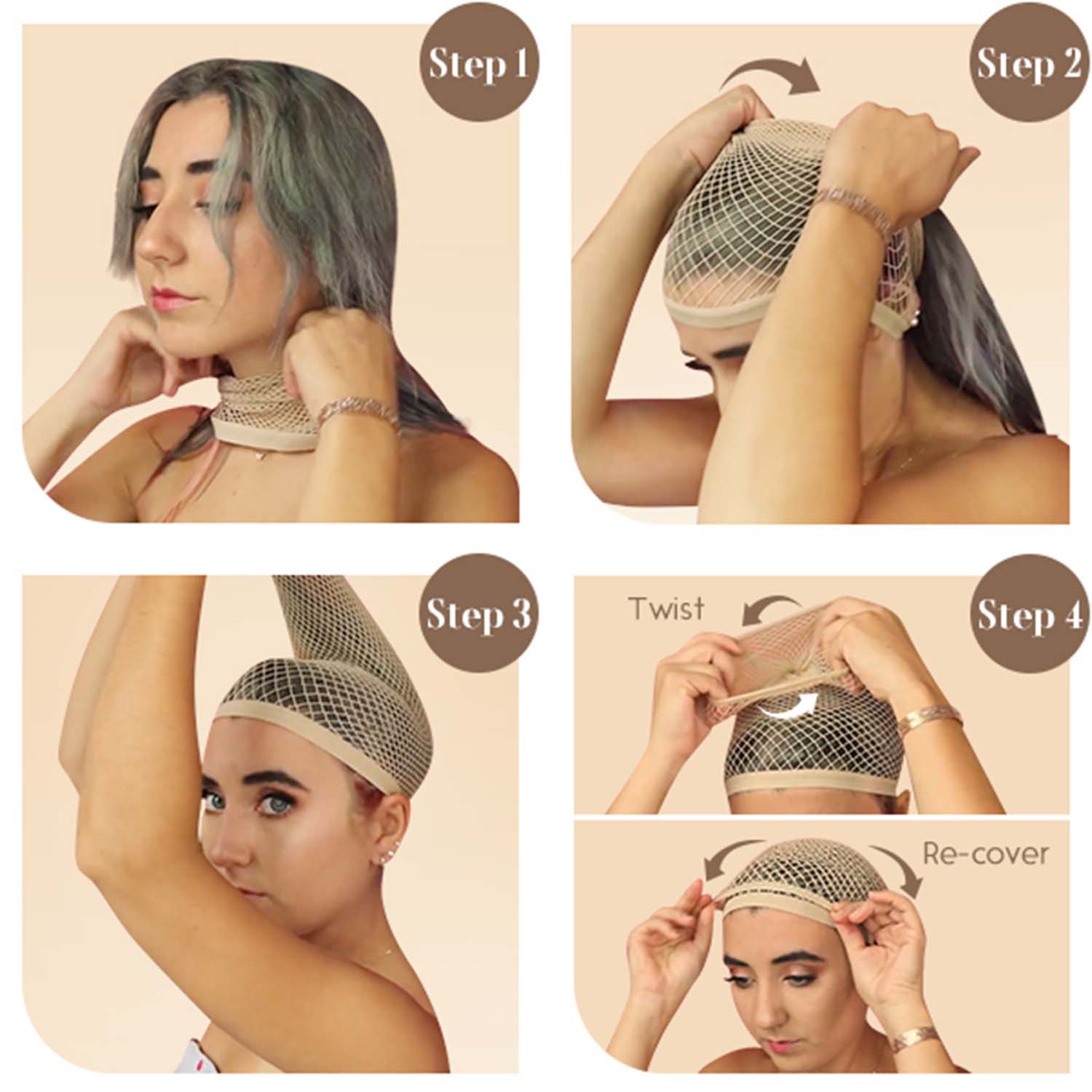 Gorro de malla para peluca, red para el cabello de nailon, nuevas redecillas elásticas para el cabello, gorros de peluca tejidos de malla a la para hacer peluca para mujer