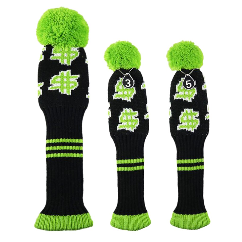 3Pcs Golf Gebreide Drivers Headcover Hout Club Pom... – Grandado