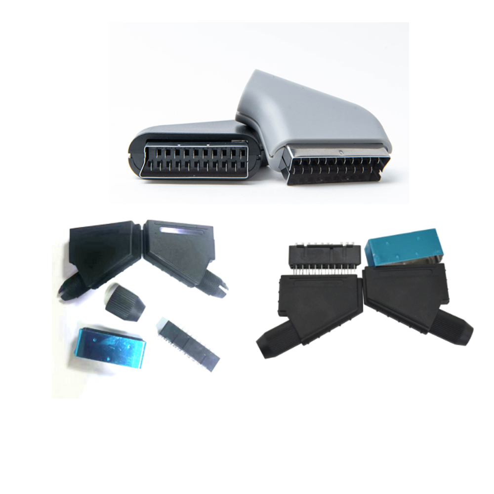 Scart-stik 21 -benet han-stik tilslut port socket interface stik slot til snes av kabel
