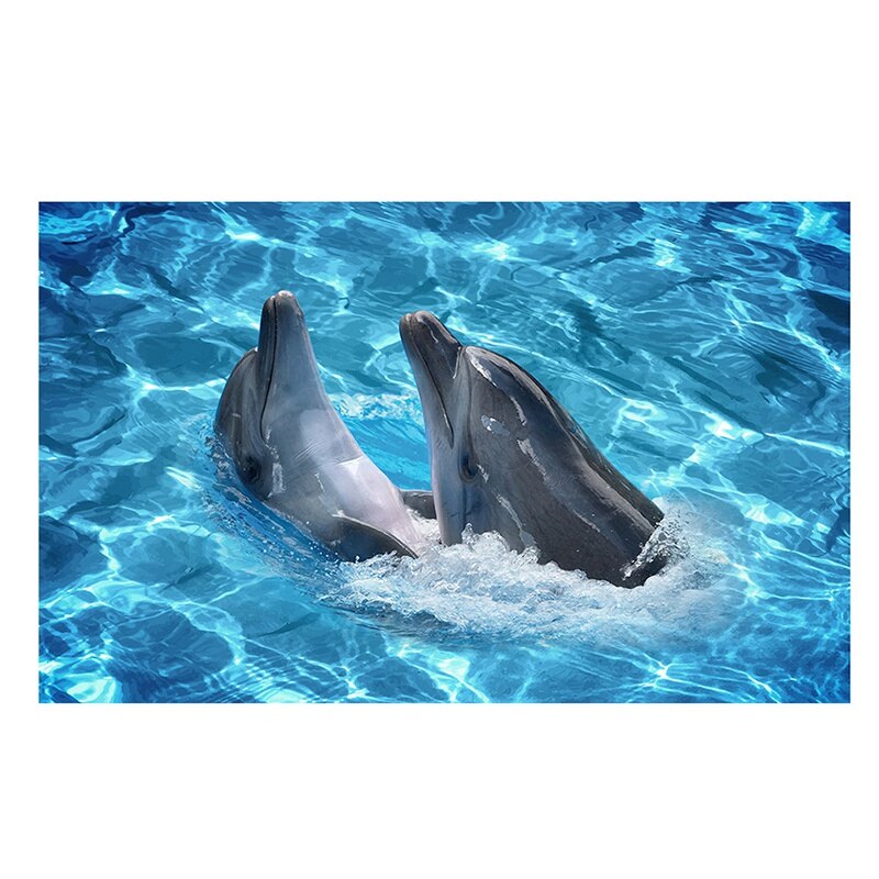 3D Wall Sticker Dolphin Self-adhesive Removable Waterproof DIY Decals Floor Stickers For Bedroom Living Room Bathroom: Default Title