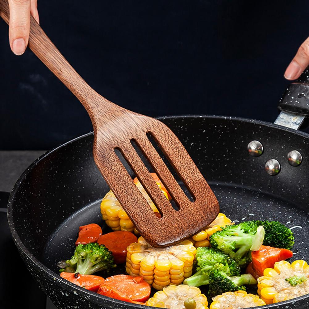 Teak Natural Wood Tableware Spoon Ladle Turner Rice Colander Soup Long Handle Rice Scoop for Home Kitchen Gadgets Utensils