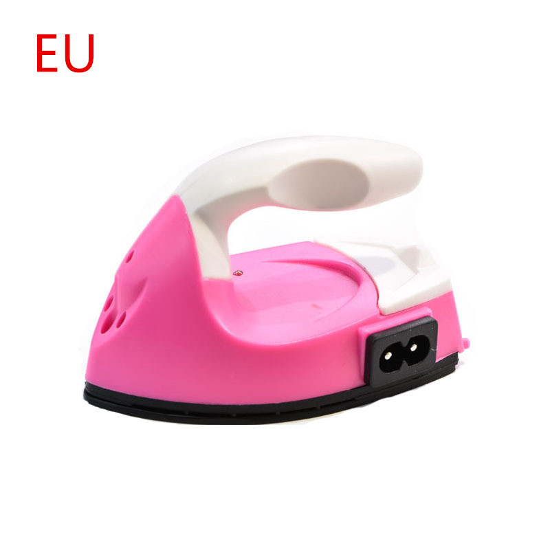Mini Ijzer Draagbare Diy Speelgoed Puzzel Doek Stickers Creatieve Schilderen Papier Boren Ban Doudou Kleine Elektrische Ijzer: pink EU