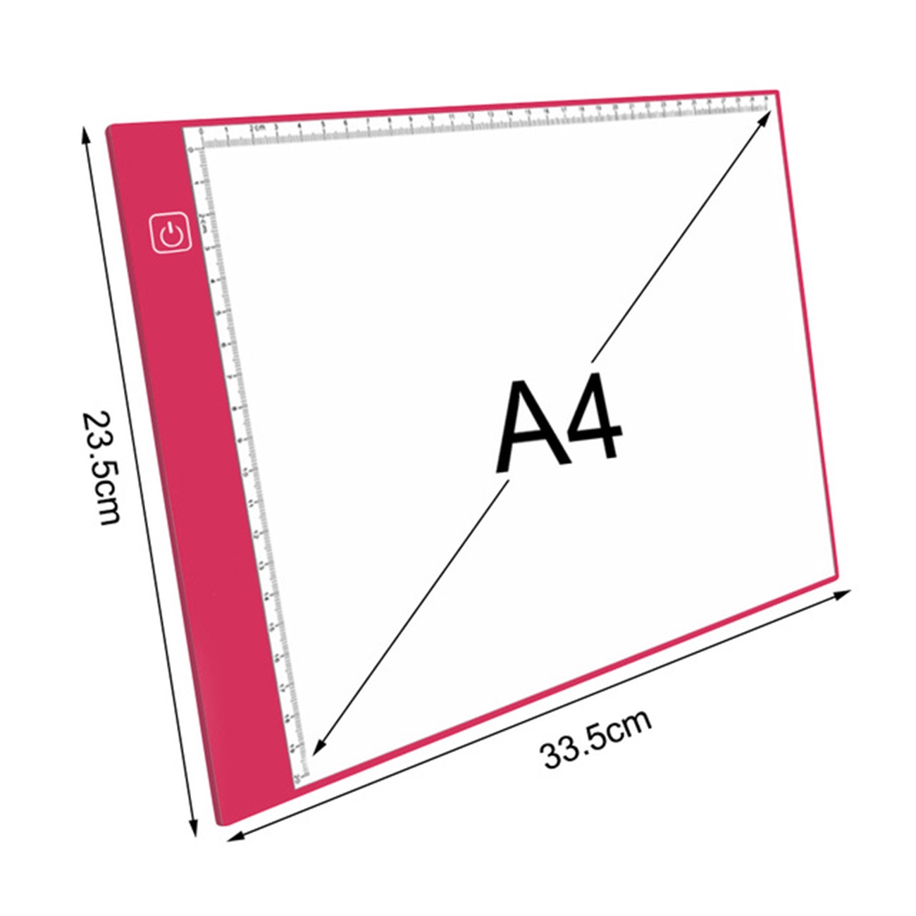 A4 Digitale Grafische Tablet Tekentafel Led Oplaadbare Met Schaal Aanimation Llight Box Tablet Computer 3-Niveau Dimmen Dunne: Red