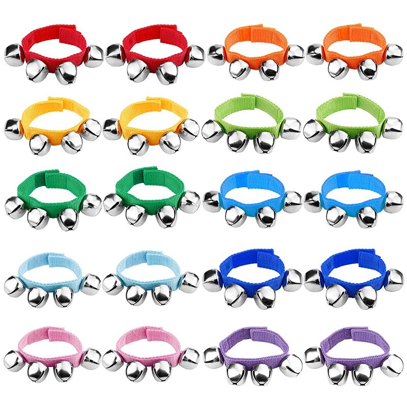 20 Polsen Met Jingle Bells Muziek Ritme Speelgoed, Willekeurige Kleuren, School Instrumenten: Default Title