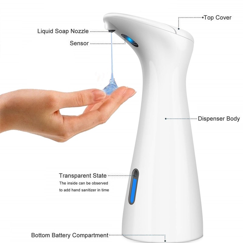 Automatisk dispenser til flydende sæbe infrarød sensor berøringsfri sæbedispenser desinfektionsmaskine til køkken badeværelse håndvask