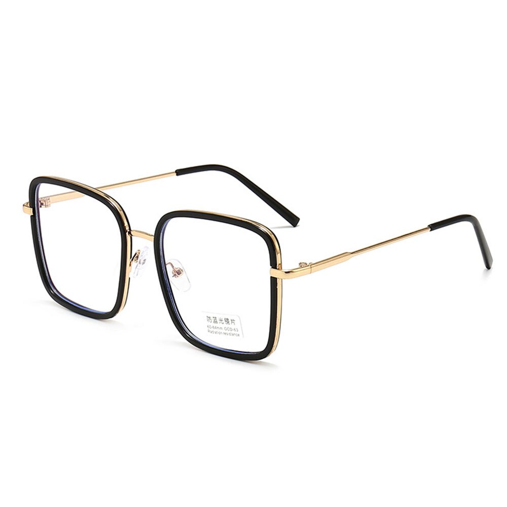 Big Frame Square Anti-blue Light Glasses Oversized Computer Eyewear Frame For Women&amp;Men Square Optical Glasses Car Eyeglasses: A