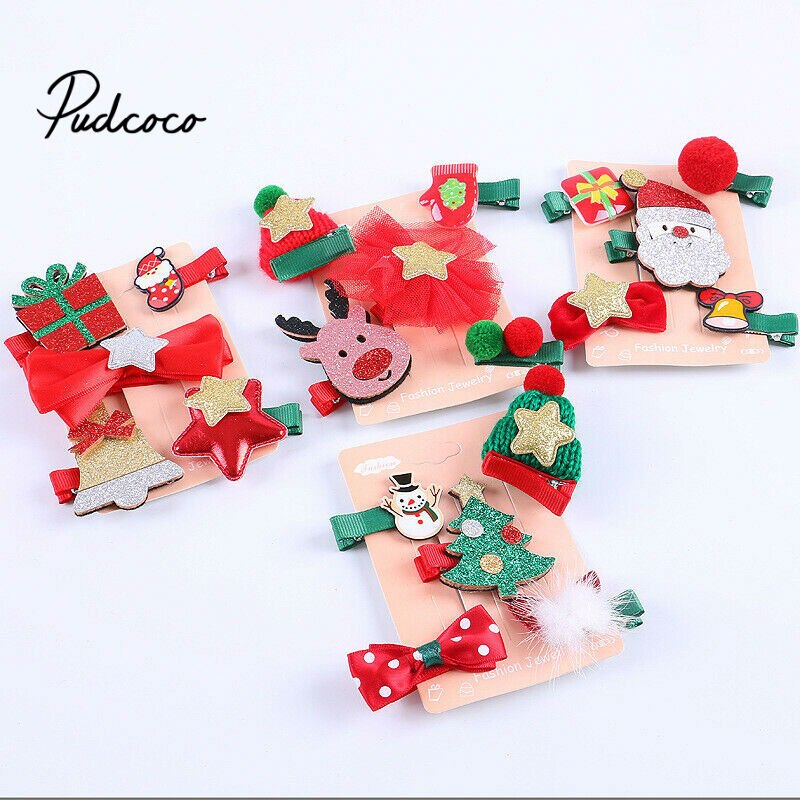 Vrouwen meisjes schattige kerst haarspelden haarspeldjes cartoon hoofddeksels kinderen haarspeldjes peuters bedel sieraden haaraccessoires