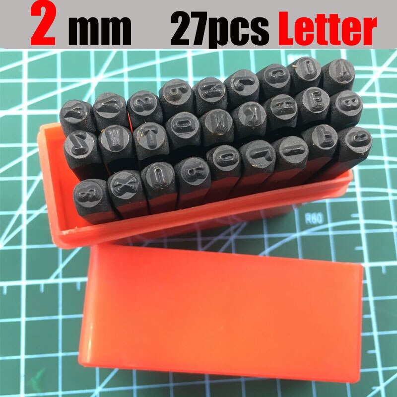 Outil d'estampage en métal en acier noir numéro arabe outil de poinçon de presse lettres anglaises estampes sculptées LOGO en cuir joints en métal fournitures: 2mm Letter