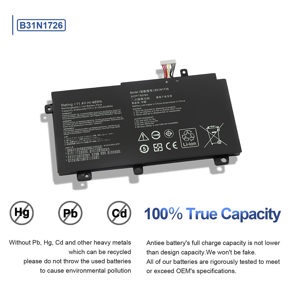 B31N1726 Battery for ASUS TUF Gaming FX504 FX504G FX504GD FX504GE FX504GM FX505 FX505DT FX505DV FX505DY FX80 FX80G FX80GD FX86
