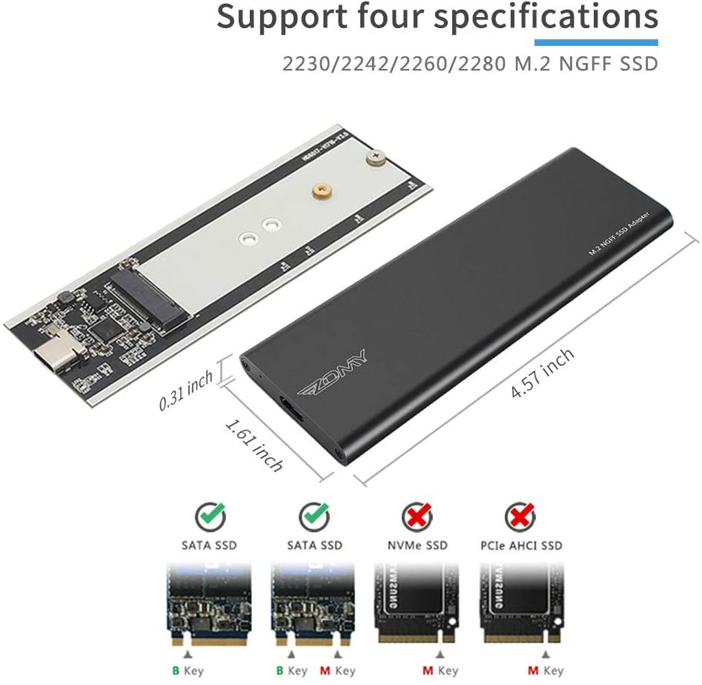 M.2 Sata Ngff Naar Usb 3.1 Type-C Ssd Externe Harde Schijf Gen2 10Gbps Draagbare Solid State Drive hdd Behuizing Adapter Voor Laptops