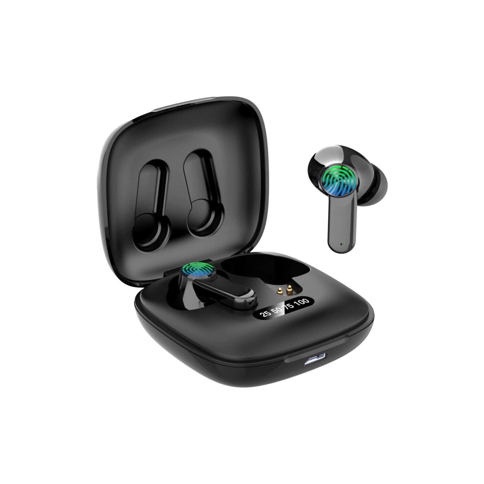 Bluetooth Draadloze Hoofdtelefoon Met Mic Sport Waterdichte Digitale Display Bluetooth Oortelefoon Touch Control Draadloze Headsets 26: A