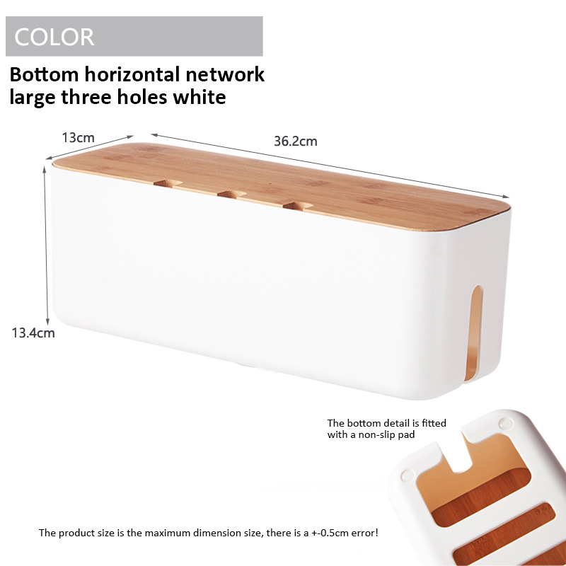 Cable Management Box Cable Box-Outlet Cord Storage Organizer for TV Wires Computer Router USB Hub and Under Desk Power Strip: Red