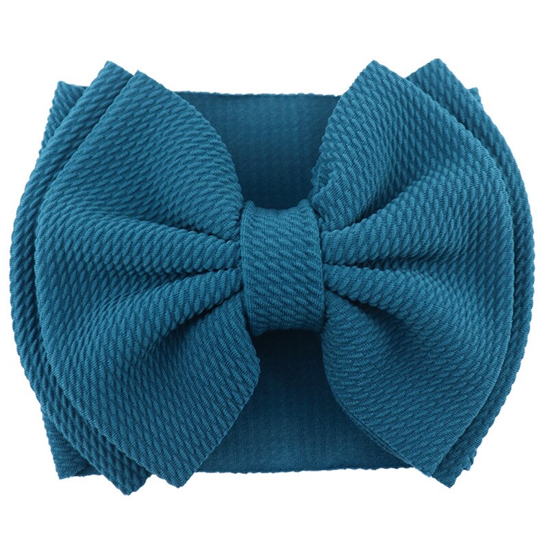 Grand bandeau élastique Double couche avec nœud pour cheveux, pour filles, mignon, pour bébé, accessoires de cheveux, Turban, Double couche,: Peacock Blue