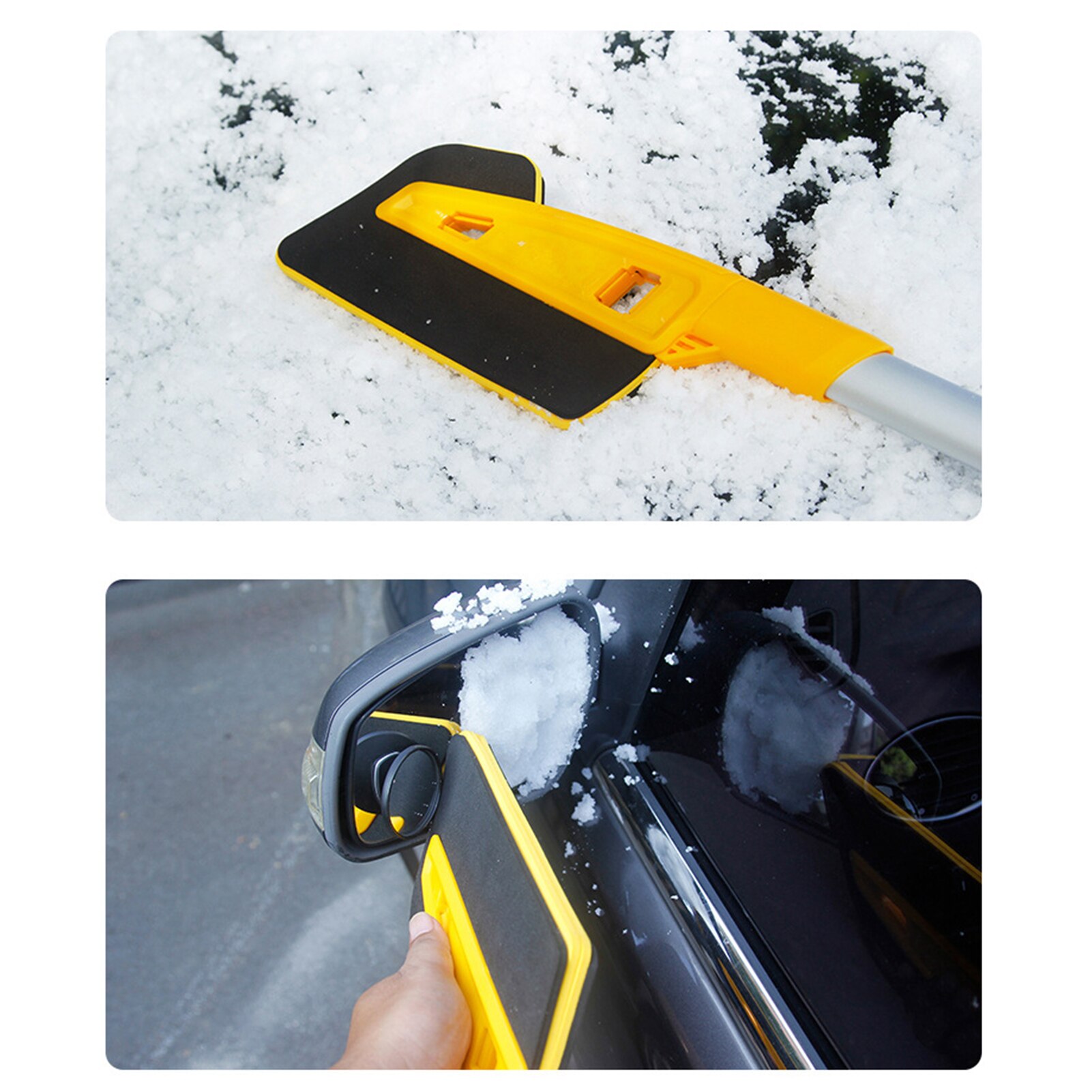 2-In-1 Ijskrabber Sneeuw Borstel Zachte Haren Voorruit Sneeuw Remover Schraper Afneembare Frost Remover Schone Auto 'S vrachtwagens Voorruit