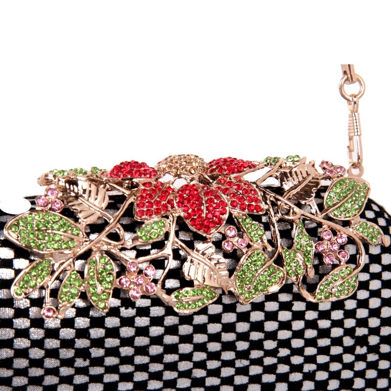Blonder mesh svart clutch veske aften vesker clutches kvinner fargerik diamant veske hard case middag kjole skulderveske