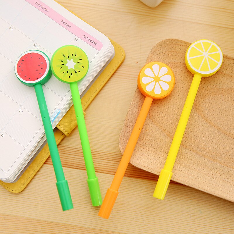 1 stk tegneserie frugter highlighter pen mini markør kuglepenne kawaii papirvarer materiale escolar skrive skoleartikler