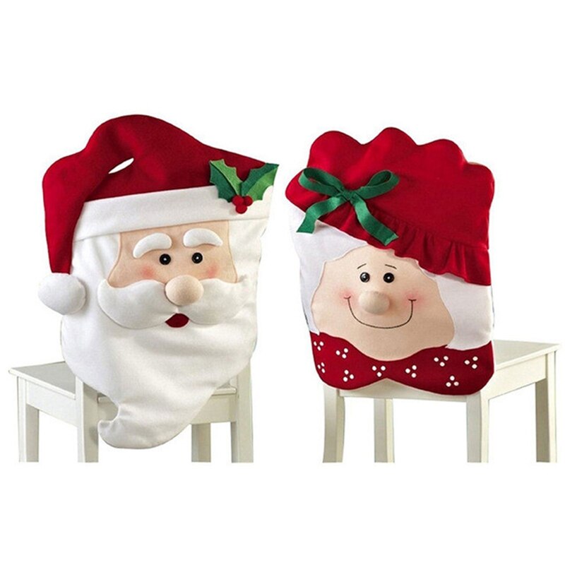 2 Stks/set Xmas Mr En Mrs Kerstman Keuken Eetkamer Diner Tafel Stoel Achterkant Kerst Decoraties Voor Huis