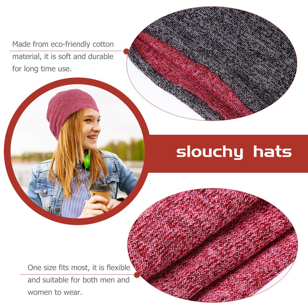 1 Pc Slouchy Beanie Chic Zachte Comfortabele Baggy Hat Slouchy Hoed Voor Winkelen Fietsen Outdoor