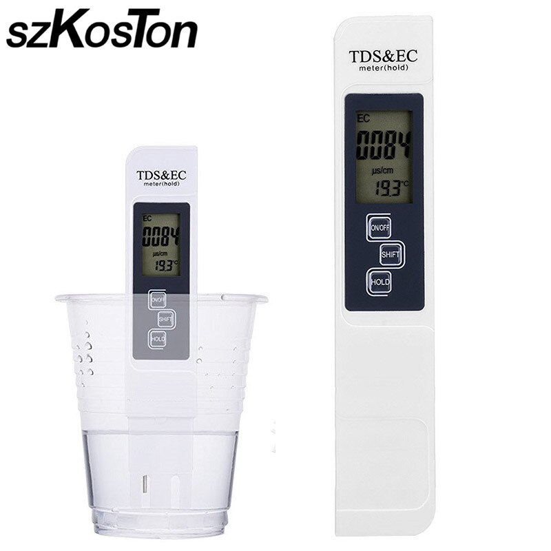 Lcd Digitale Tds Eg Water Testen Pen 3 In1 Functie Geleidbaarheid Water Zuiverheid Filter Meter Test Tool 0-5000ppm Temp