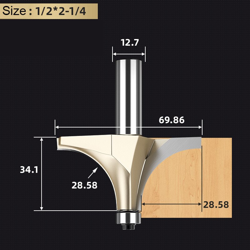Carbide Corner Round Over Router Bit with Bearing for Wood Tungsten Carbide Milling Cutter CNC End Mill Woodworking Tool Cutters
