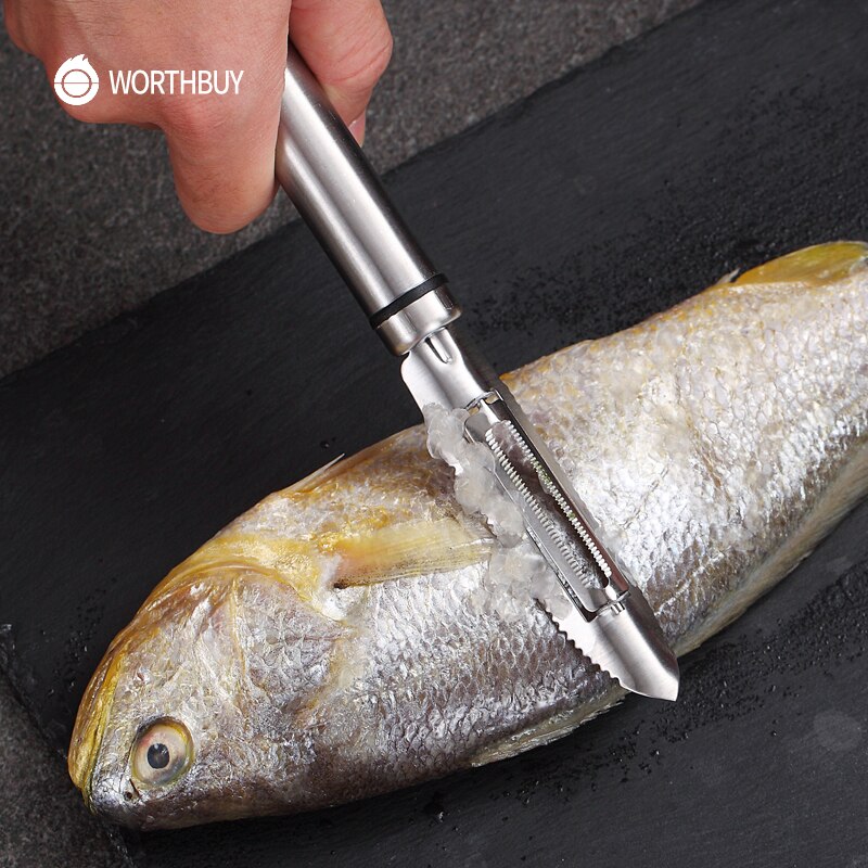 WORTHBUY Multifunctional Fruit Vegetable Peeler Stainless Steel Fish Scale Remover Kitchen Vegetable Tools Carrot Potato Peeler