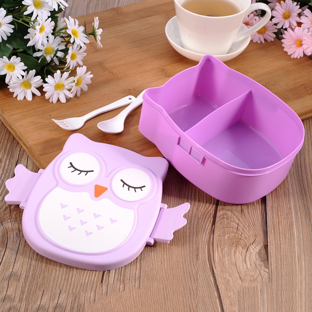 1Pc Uil Lunchbox Voedsel Container Opbergdoos Keuken Organisator Draagbare Bento Box Voor Kinderen Home Decoratie Accessoires Lunchbox