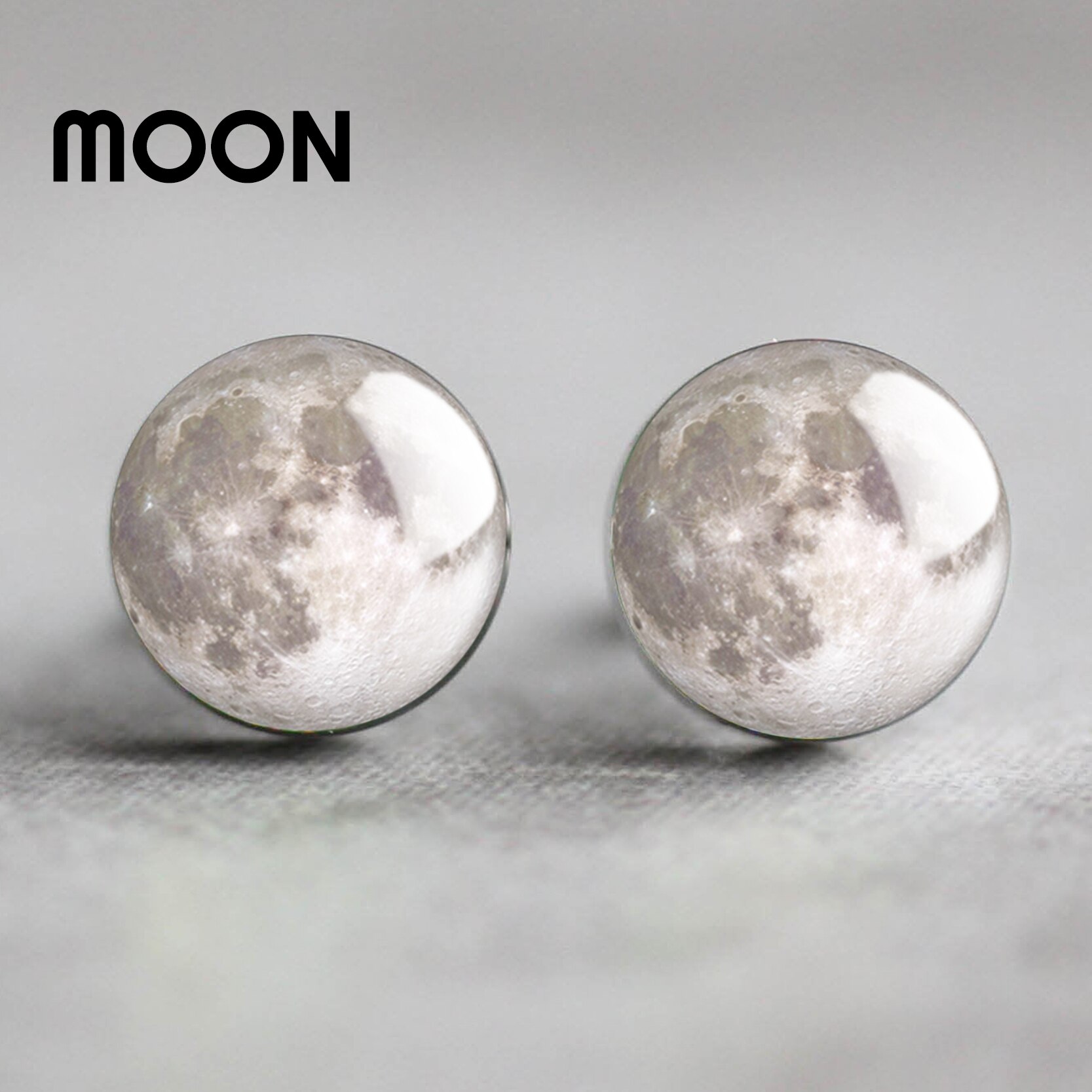 Moon Solar System Planet for Men Wedding Cufflinks Galaxy Nebula Earth Sun Jupiter Jewelry Suit Shirt Cuff Links: MOON