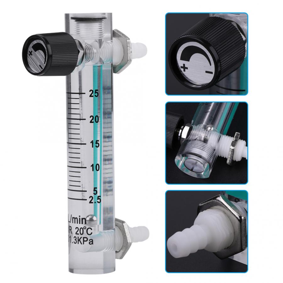 Air flow meter LZQ-5 2.5-25LPM Flow meter with flow control valve for oxygen gas Flow Mesurement