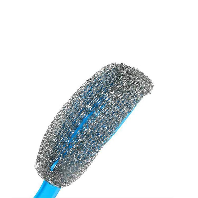 1 PC Stainless Steel Wire Dish Scourer Cleaning Ball Pan Pot Long Handle Brushes Scrubber Kitchen Pot Washing Tool