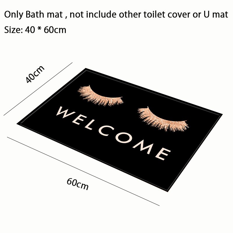 Juletilbehøret til badet 3 deler badematte sett sklisikker matt til soverommet toalett tepper satt anti skli teppe: Lm