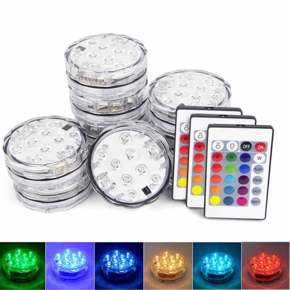 IP68 Waterdicht Zwembad Licht Rgb Led Kleurrijke Onderwater Verlichting Vijver Dompelpompen Lamp Voor Bruiloft Feest