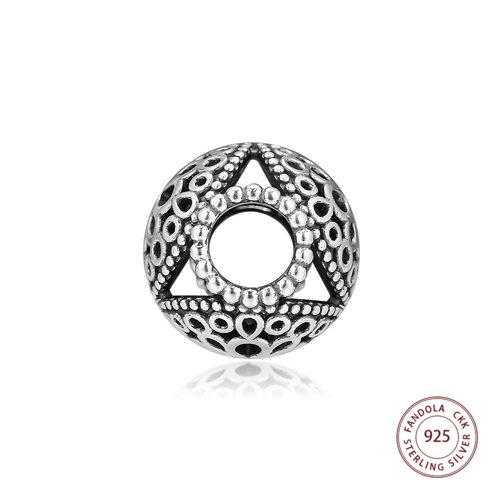 Authentic 925 Sterling Silver Openwork Flower Charms Fits berloques Charm Bracelets Necklaces DIY Beads for Jewelry Making