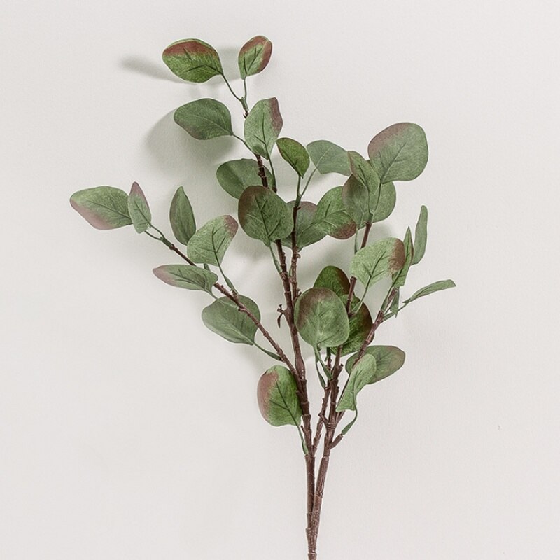 Kunstigt sølv dollar eukalyptusblad til plastblomster husholdningsbutik dest rustik dekoration kløverplante: Dyb lyserød