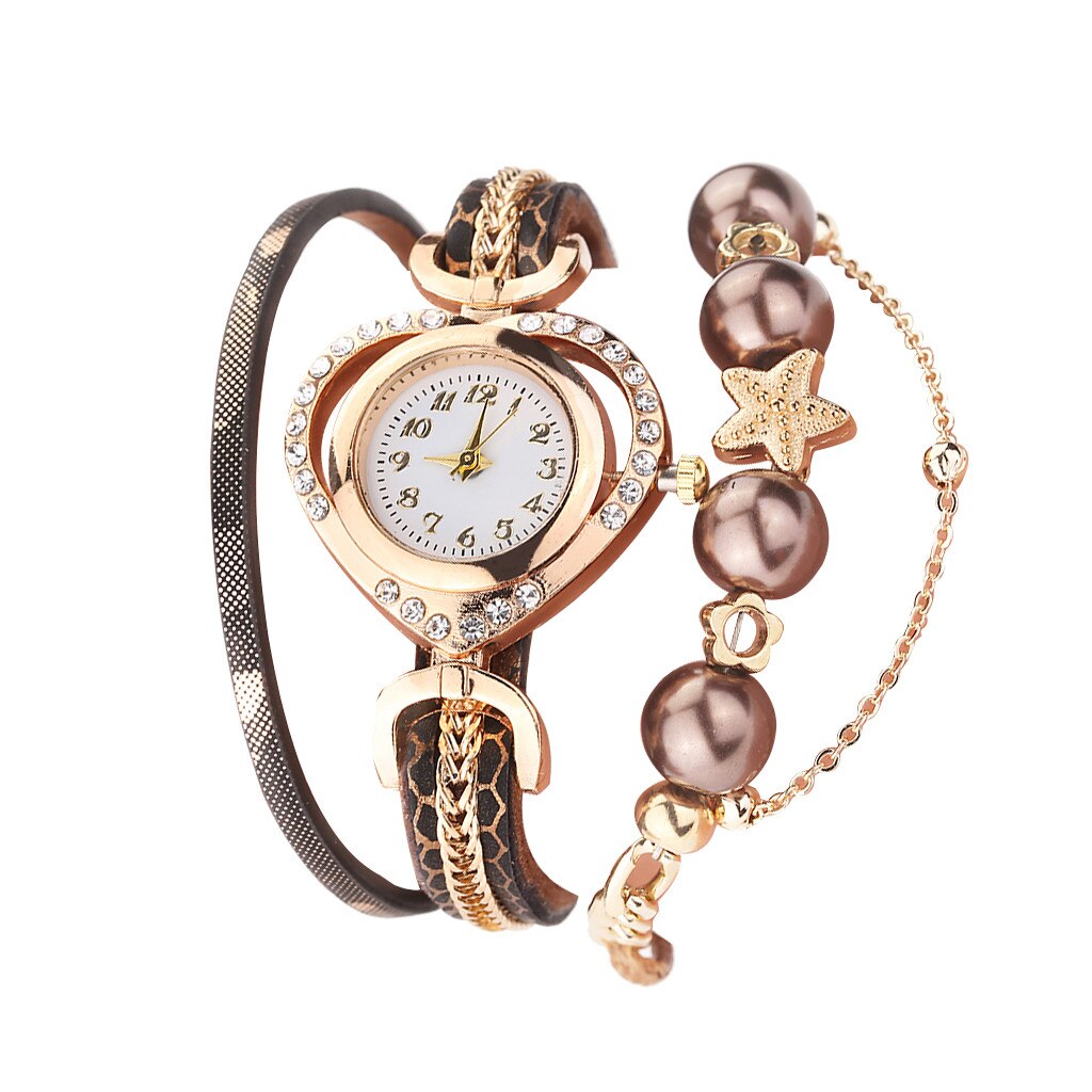 Women Vintage Bracelet Watches Shining Pearl Bracelet Dial Analog Quartz Wrist Watch Clock Ladies Watches: G