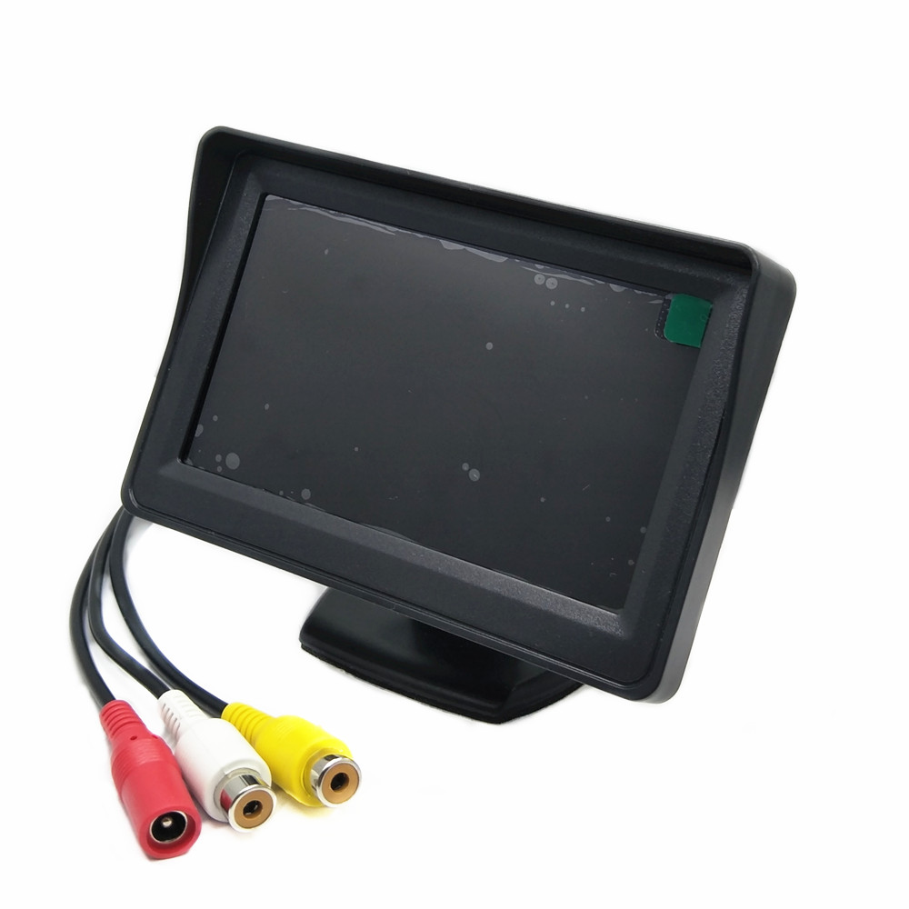 Bilmonitor 4.3 tommer tft lcd farveskærm omvendt parkeringshjælp med 2 av input: Skærm 4.3b