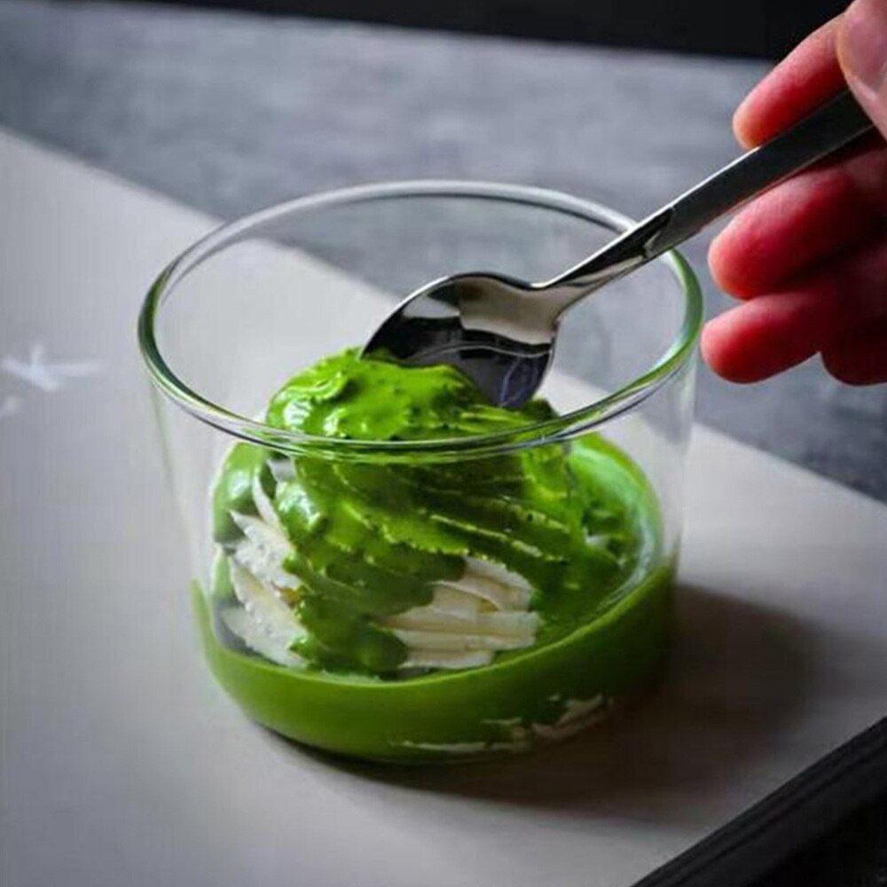 2pcs Glass Tableware Fruit Dessert Yogurt Cups Kitchen Transparent Yogurt Cups