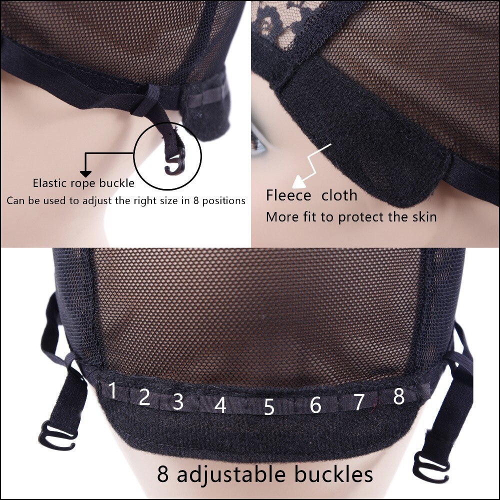 Lace Front Wig Caps For Making Wigs With Adjustable Strap Weaving Cap Tools Hair Net Hairnets