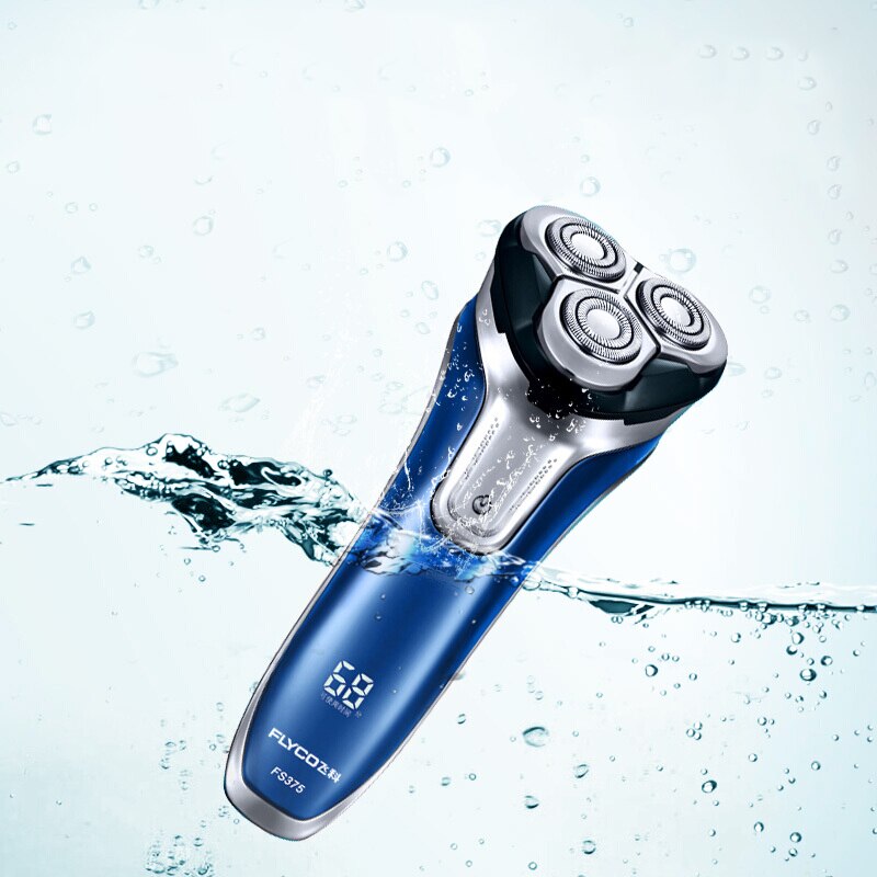 FLYCO FS375 Elektrische Rasierer Nass Trocken Dreh Gestochen Wiederaufladbare Rasieren Maschine Pop-hoch Trimmer LED Ladung Anzeige für Männer