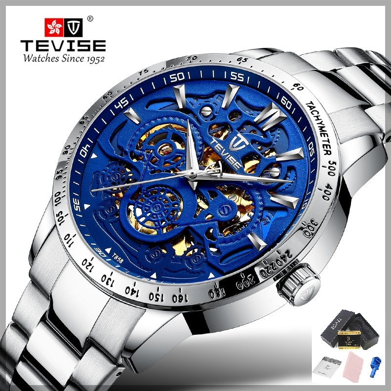 Holle Horloge Man Mechanische Automatische Horloge TEVISE T858 Waterdichte Lichtgevende Handen horloge Mens Casual Man Uur
