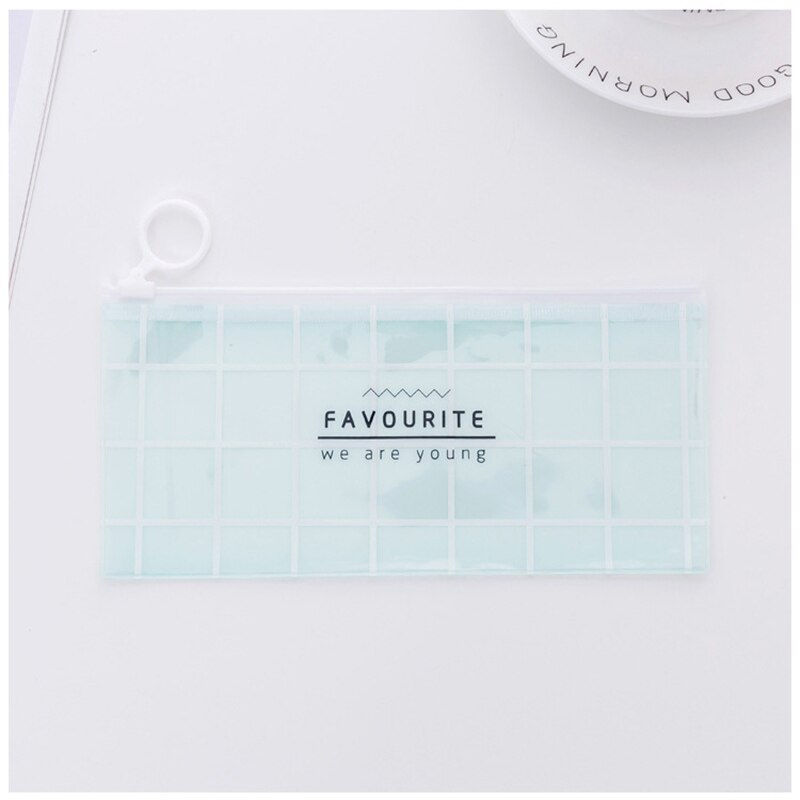 Estuches de PVC para lápices Kawaii Love Heart, a prueba de agua, bonitas bolsas para bolígrafos de rejilla, estuche transparente para lápices, papelería para niños, suministros escolares: 2