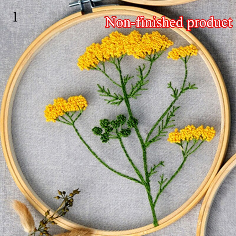 Embroidery Material Package Diy Beginner Embroidery Non-finished Product Embroidery Material Plant Transparent Cross Stitch